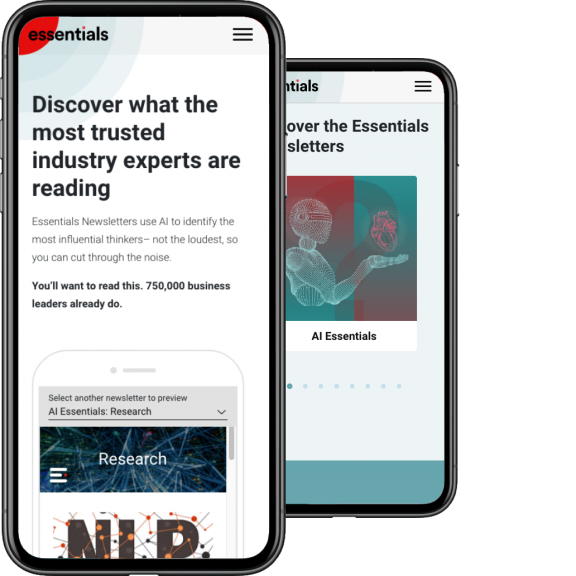 Screen previews of Essentials News on iPhones